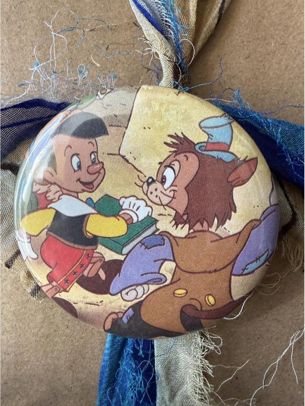 Vintage Pinocchio & Honest John Pin Brooch – 2.25” Collectible Disney Pin